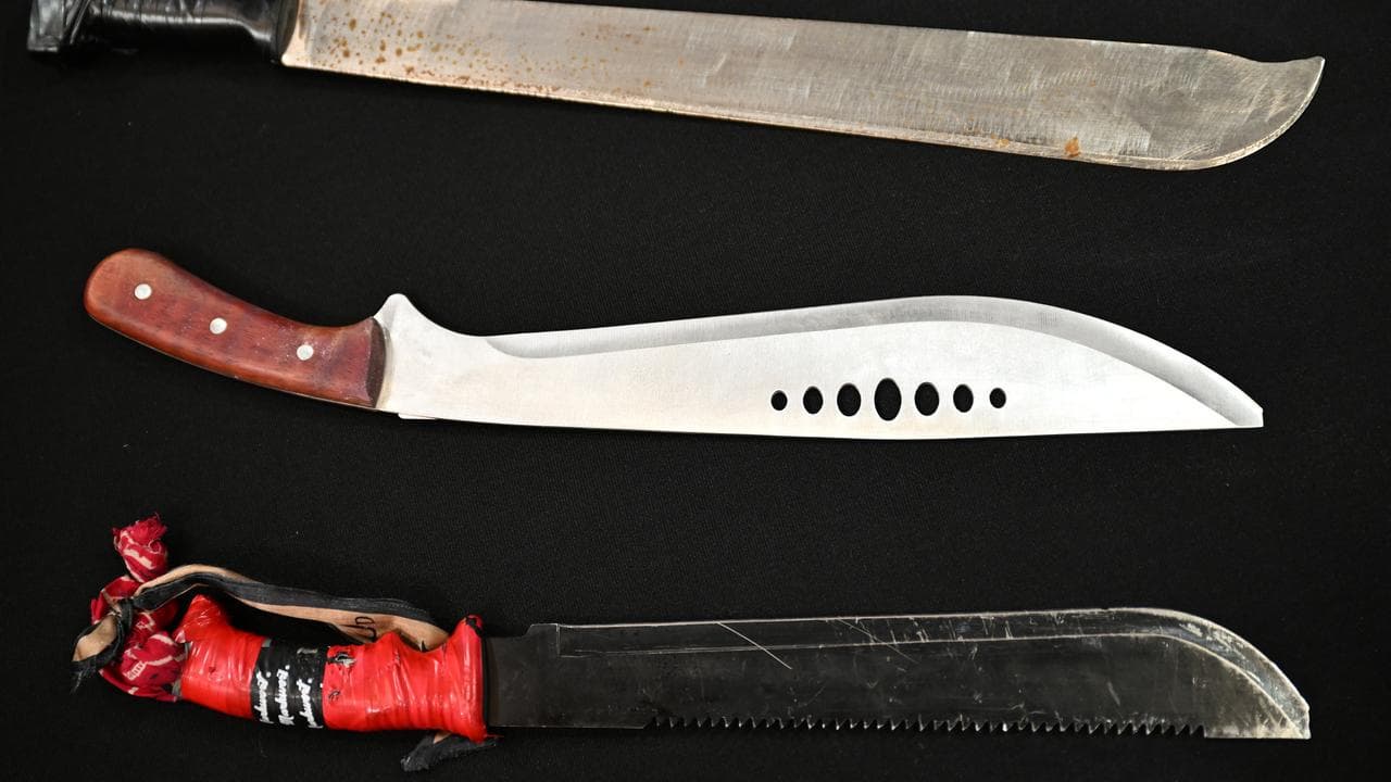 Machetes on display (file image)