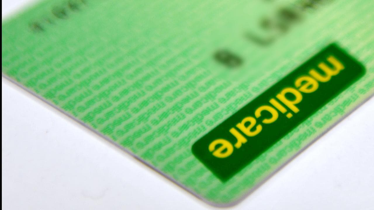 A section of a Medicare card in close-up