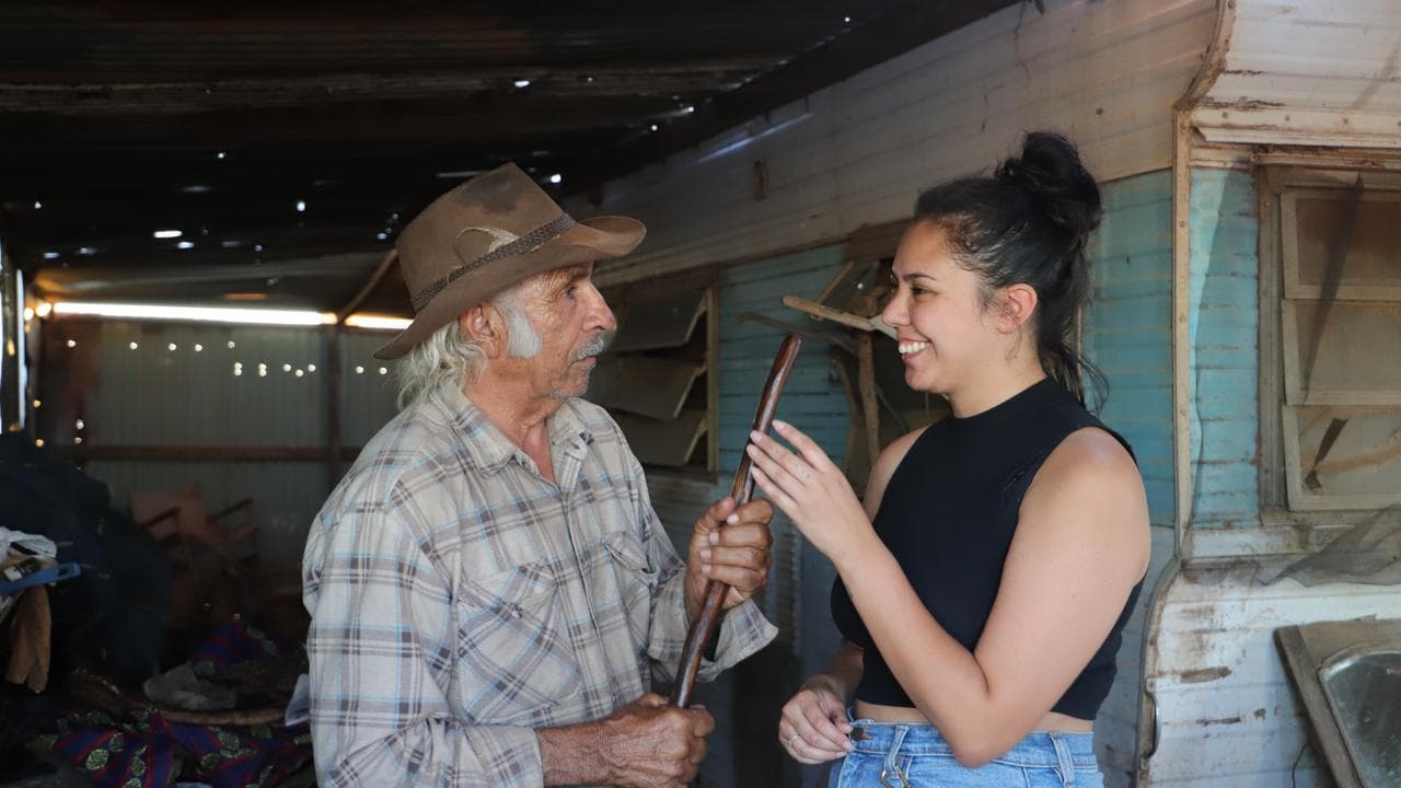 Architect Marni Reti (right) and Wilcannia Elder Uncle Wadeye