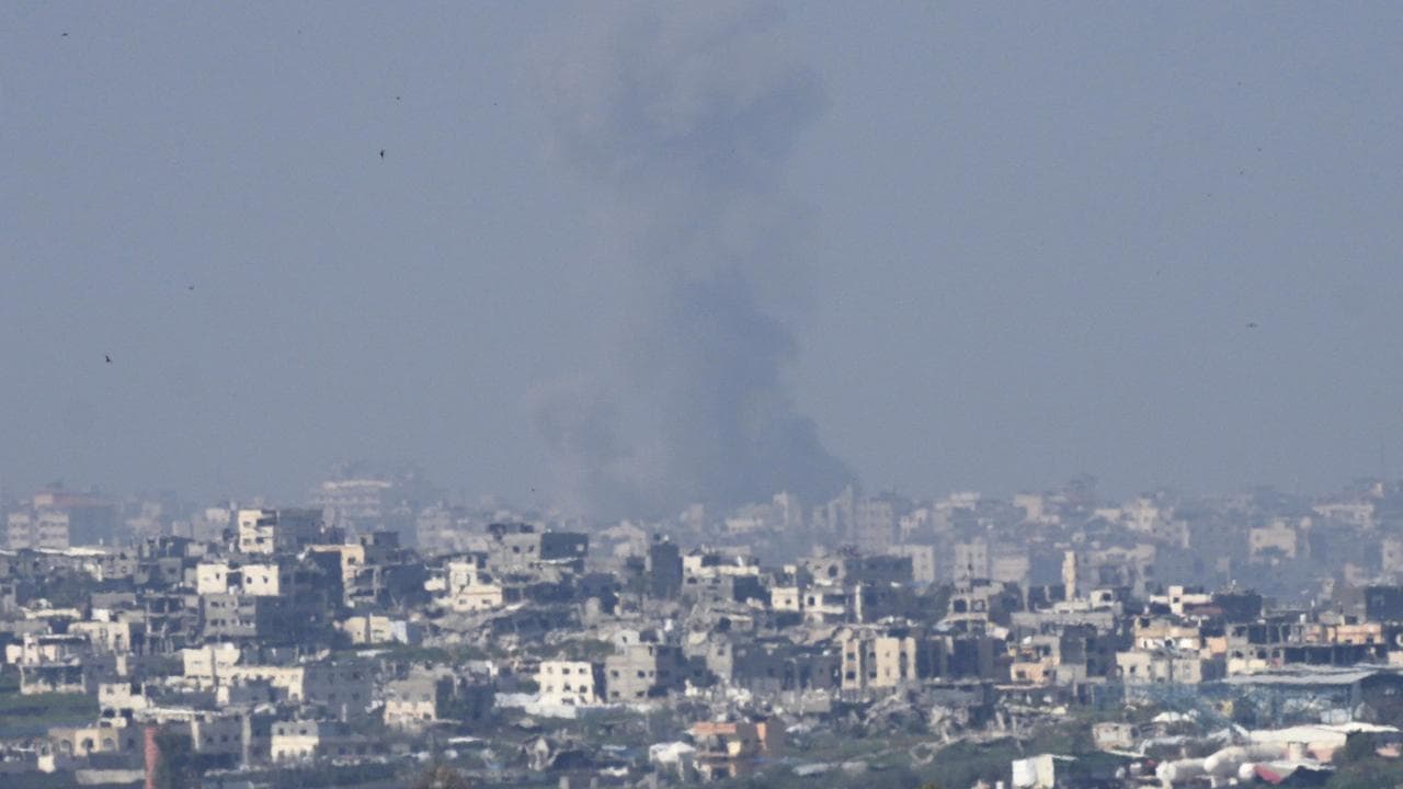 Smoke following an Israeli bombardment in the northern Gaza Strip
