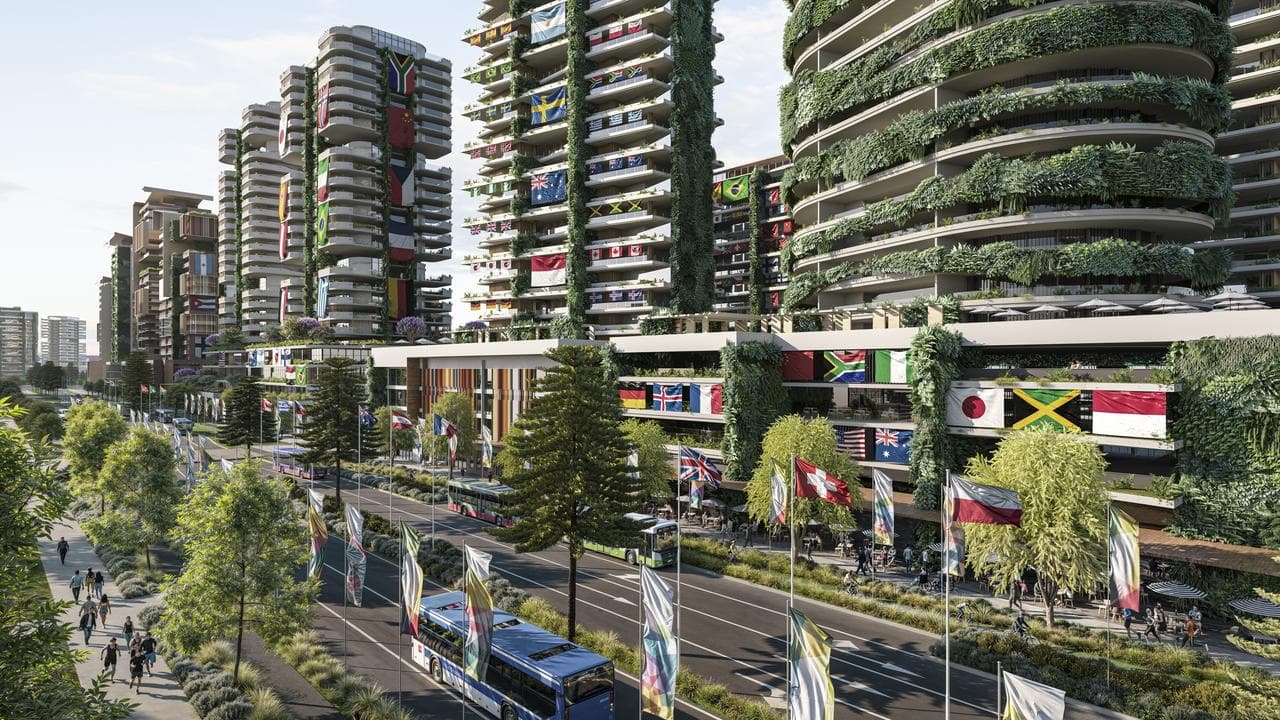 An artist's impression of the Brisbane Athlete Village