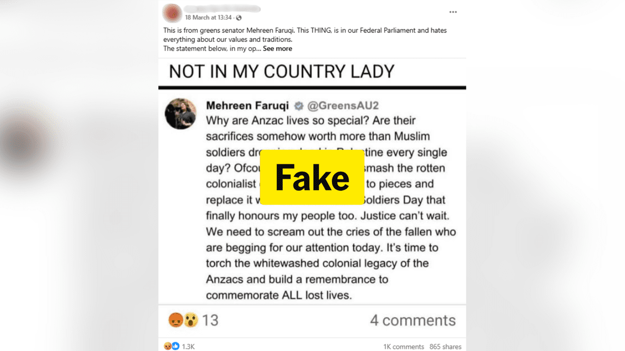 One of the parody posts on Facebook.