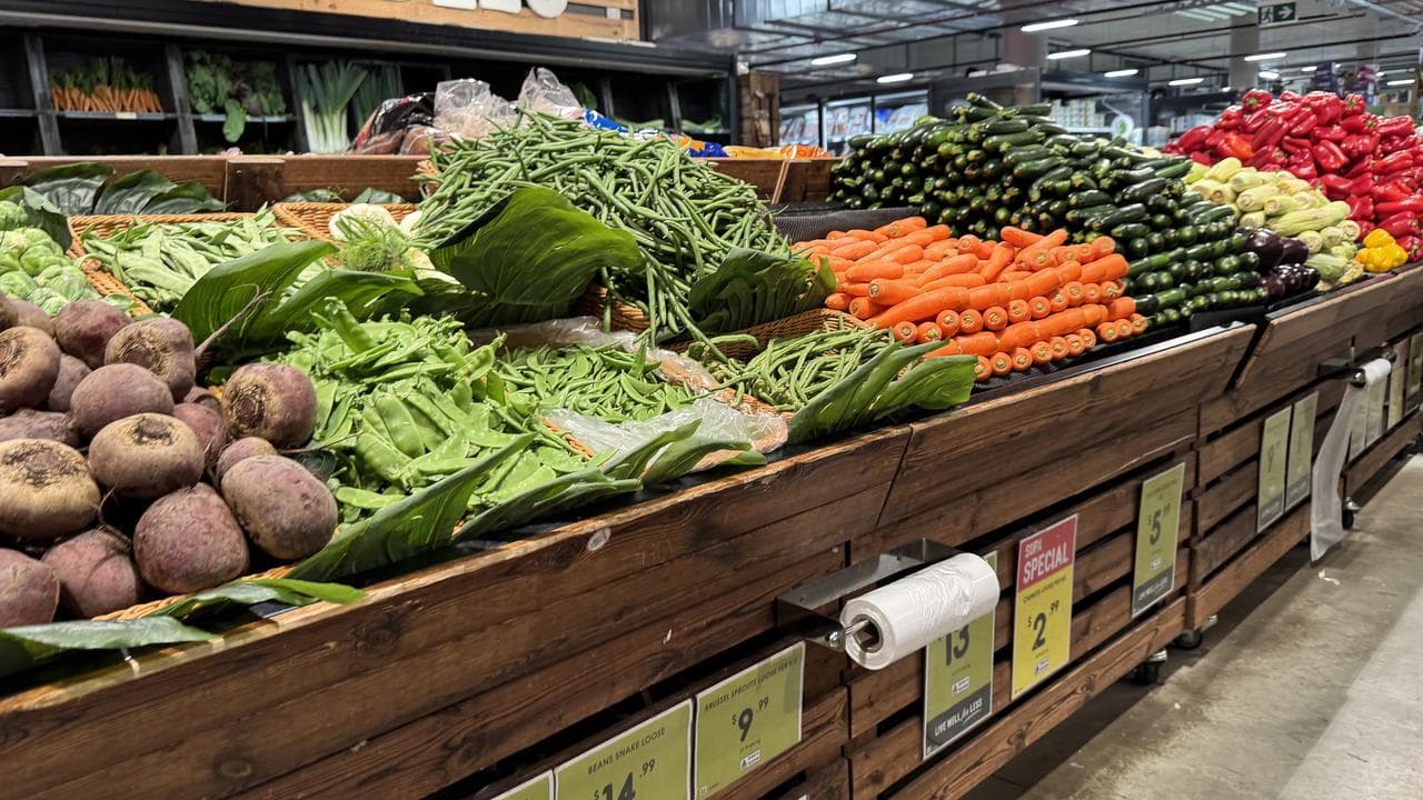 Vegetables at a supermarket