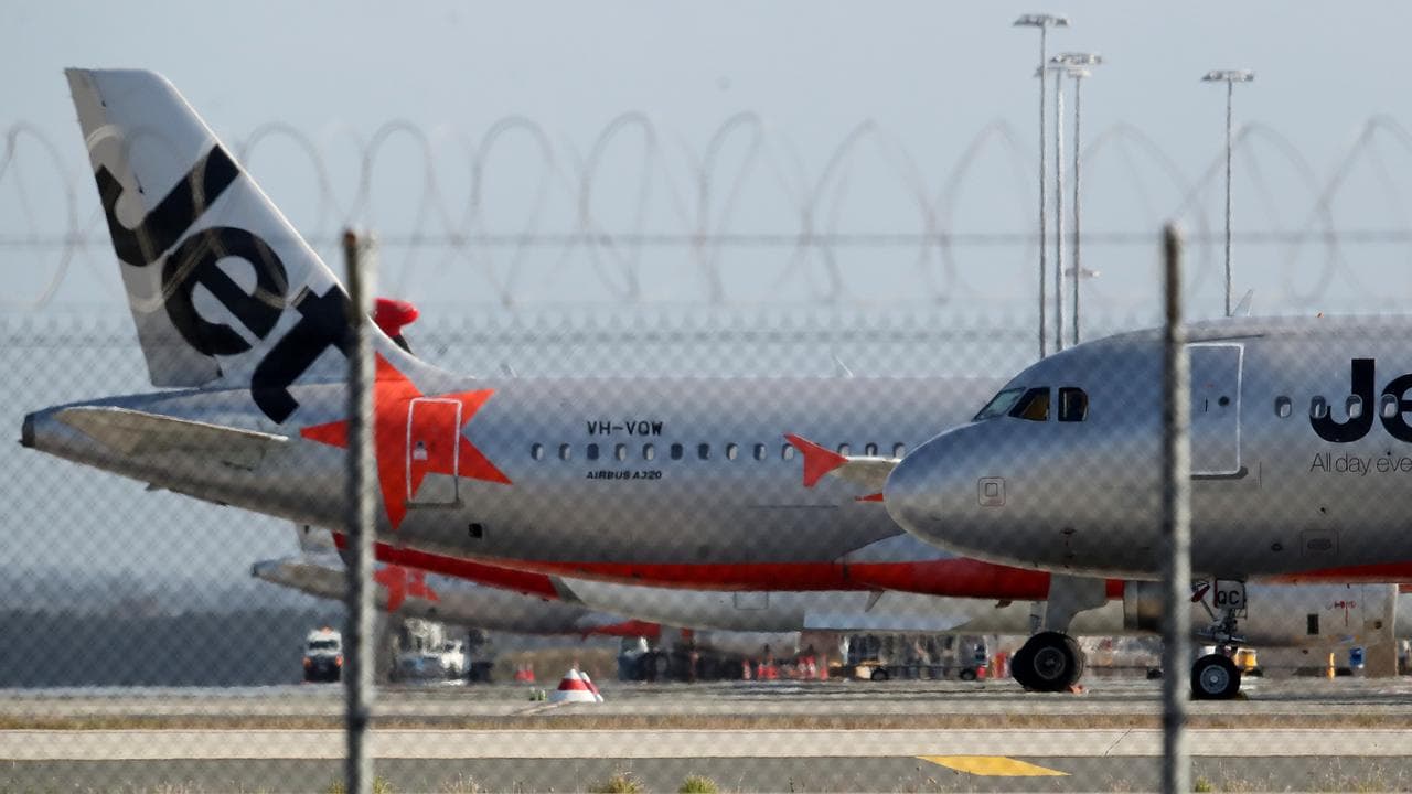 Jetstar plane at Brisbane airport (file)