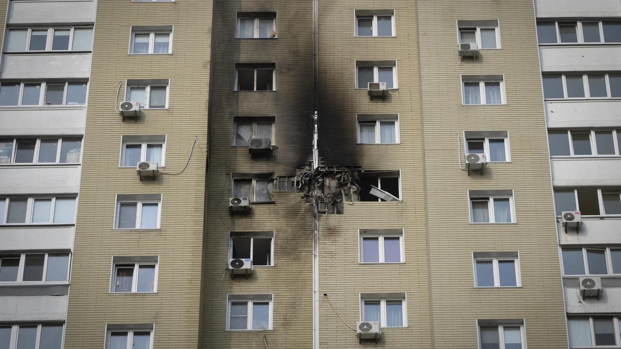 Bombed Ukrainian building