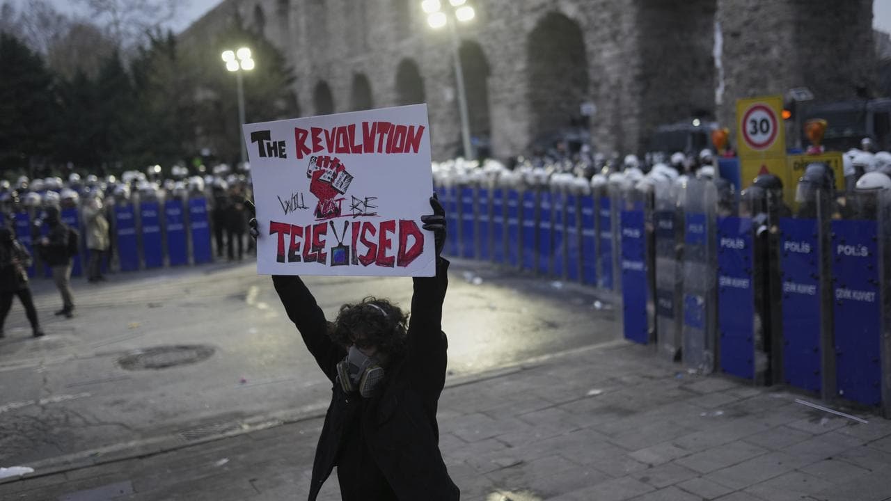 A protest after Istanbul's Mayor Ekrem Imamoglu was arrested