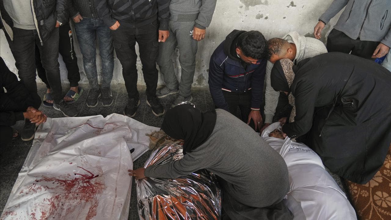 Bodies killed during an Israeli army strike