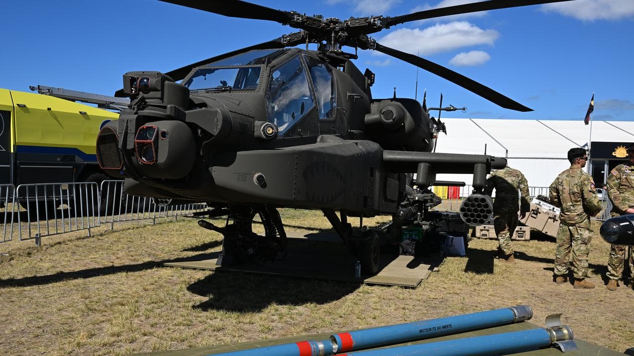 A US Army Apache helicopter at the Avalon airshow