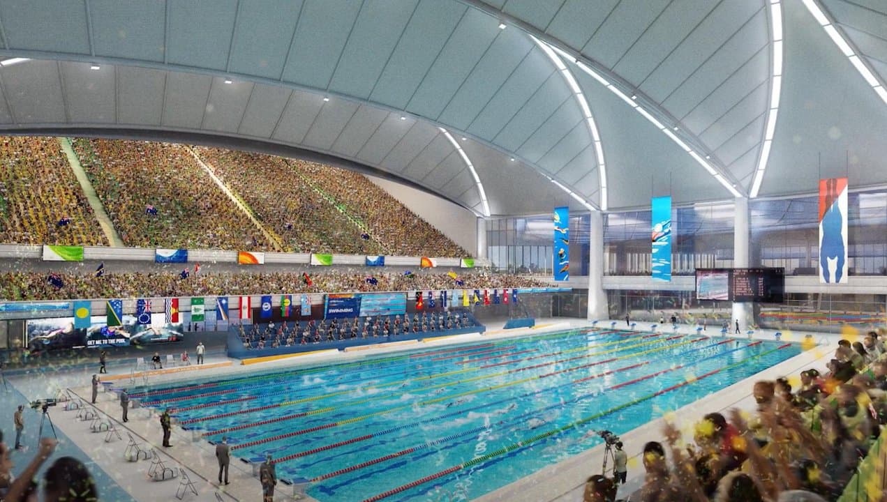 Artist's impression of a new swimming venue