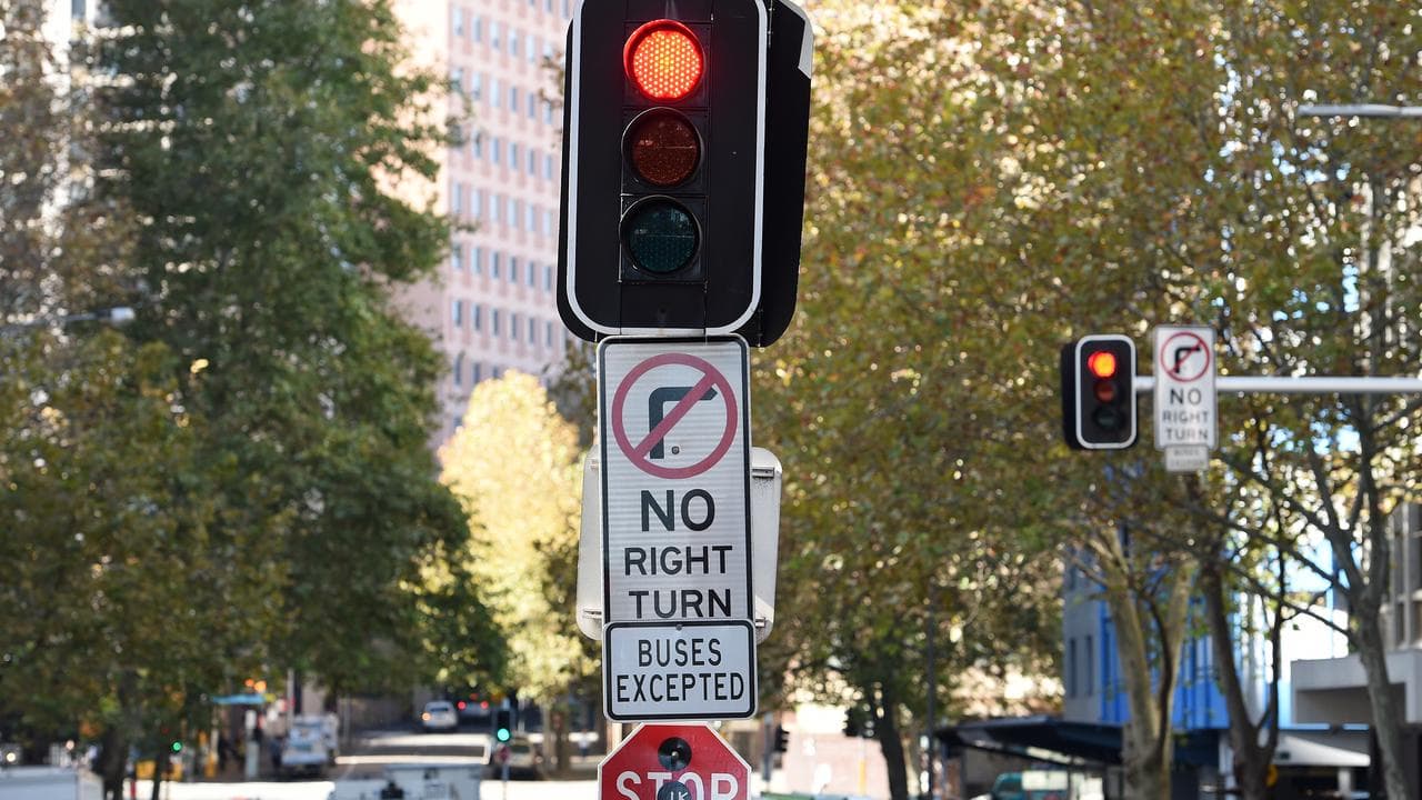 Traffic lights in Sydney.