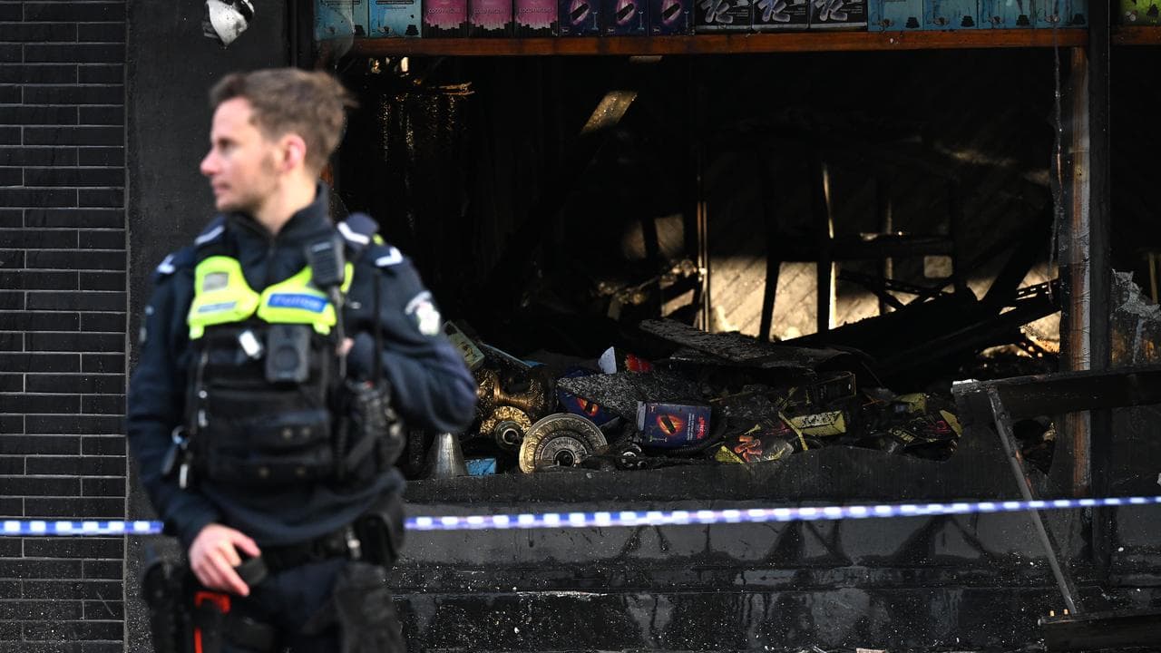 Fire at a tobacco shop