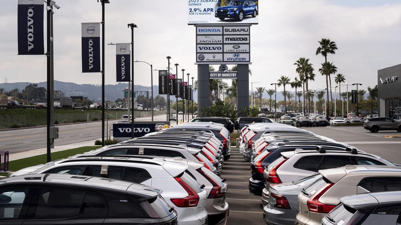 Cars at a dealership in California