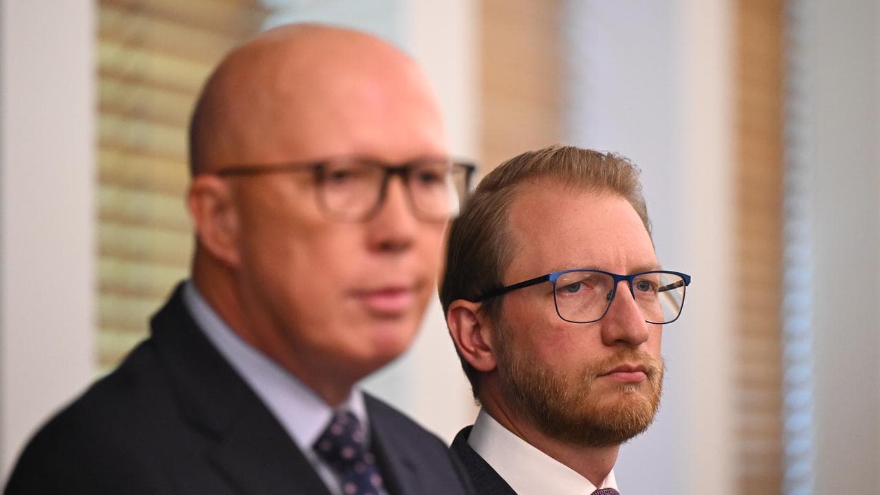 James Paterson with Peter Dutton (file image)