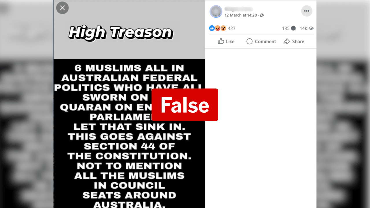 One of the Facebook posts spreading the false claim.