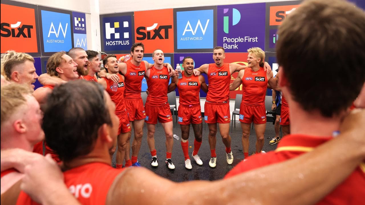 The Suns sing their team song.