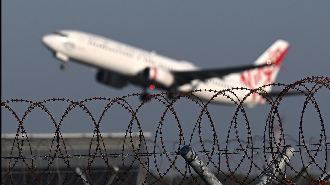 Virgin plane taking off