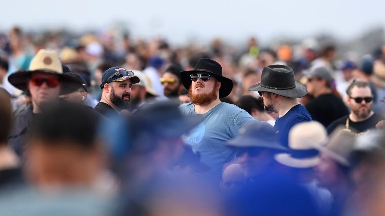 Spectators at the Avalon Airshow after a plane crash