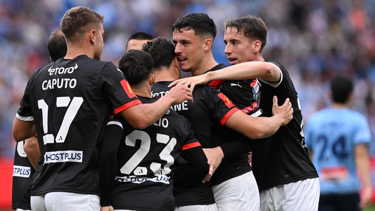 Celebrating Melbourne City players.