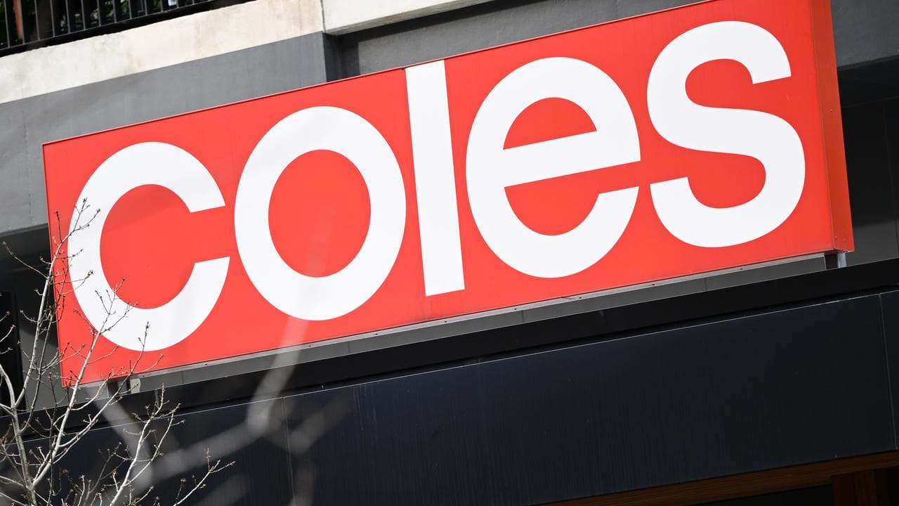 Coles signage at a supermarket in Melbourne