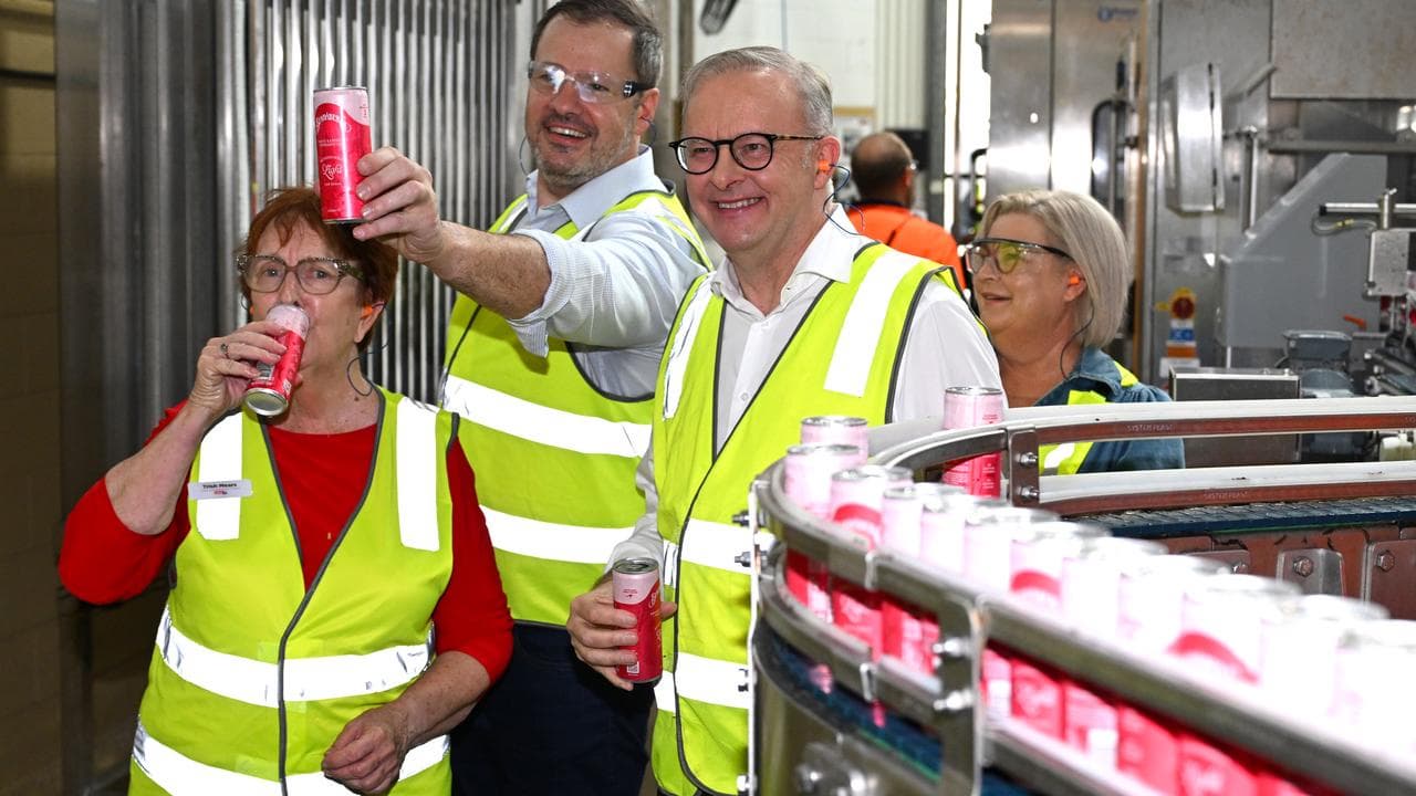 Anthony Albanese, Labor's Trish Mears and Industry Minister Ed Husic