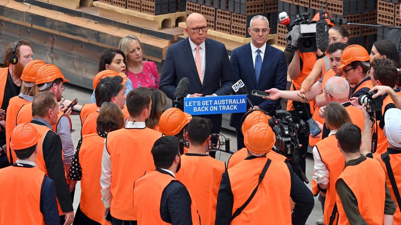 Petter Dutton at a Brickworks