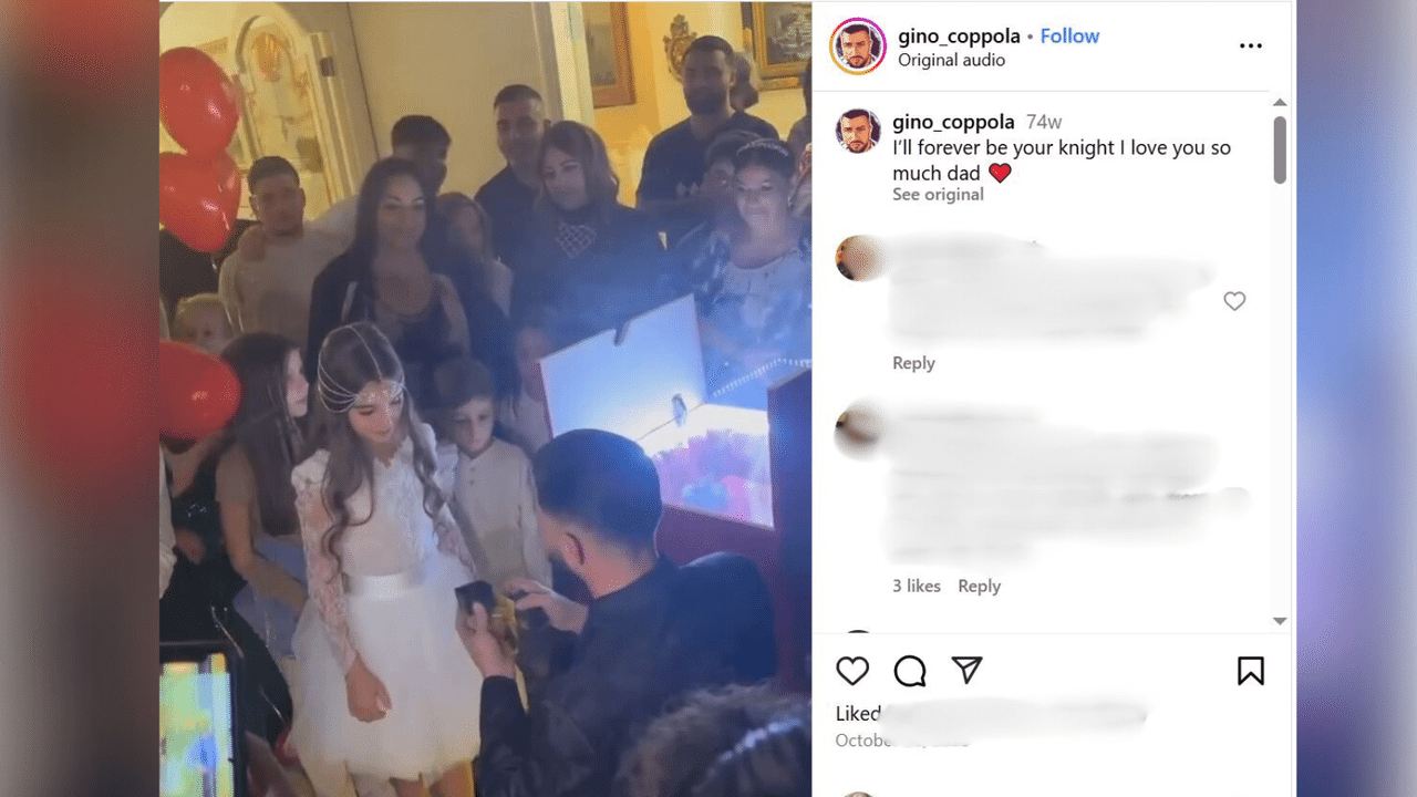 Screenshot taken on March 31, 2025 of a young girl's first communion.