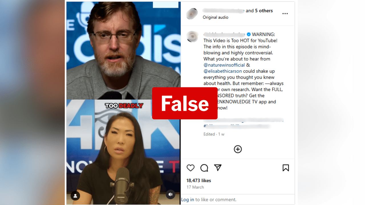 One of the videos featuring the false claim.