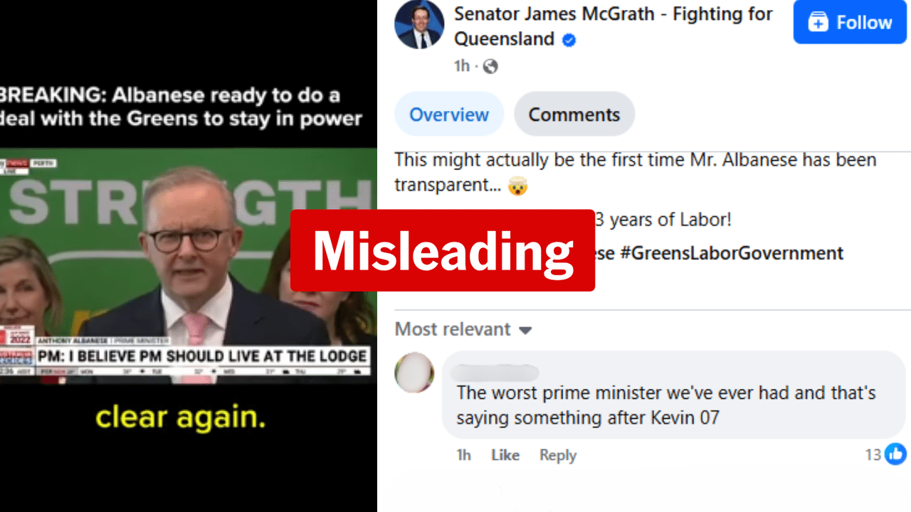 A screen shot of a Facebook post sharing the cropped video