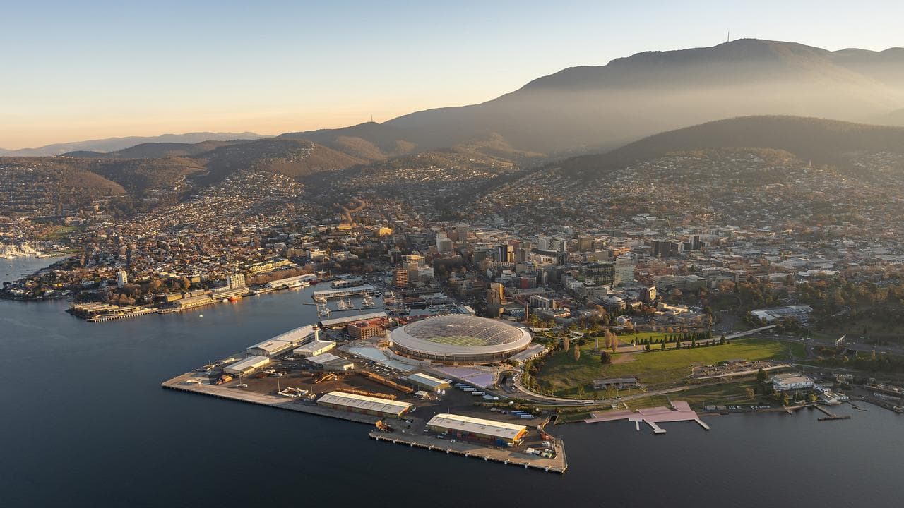 A concept design of the Macquarie Point stadium 