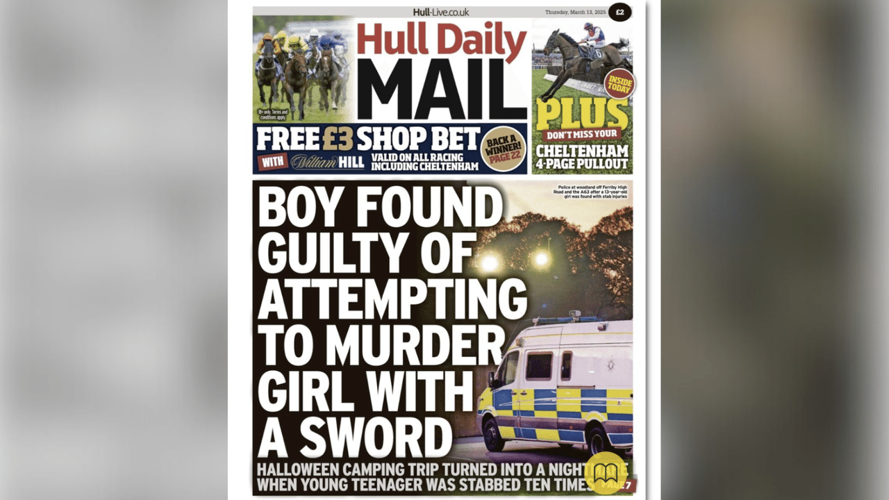 The genuine March 13 front page of the Hull Daily Mail.