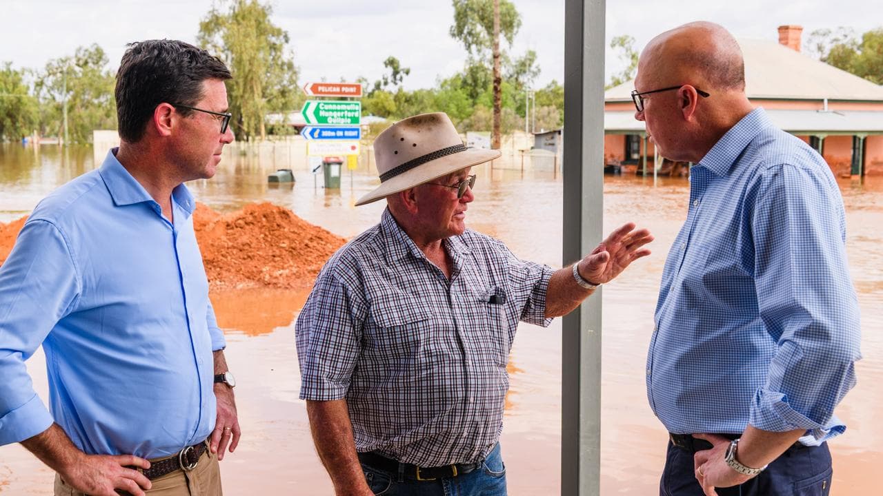 Bulloo Mayor John Ferguson with Peter Dutton and David Littleproud.