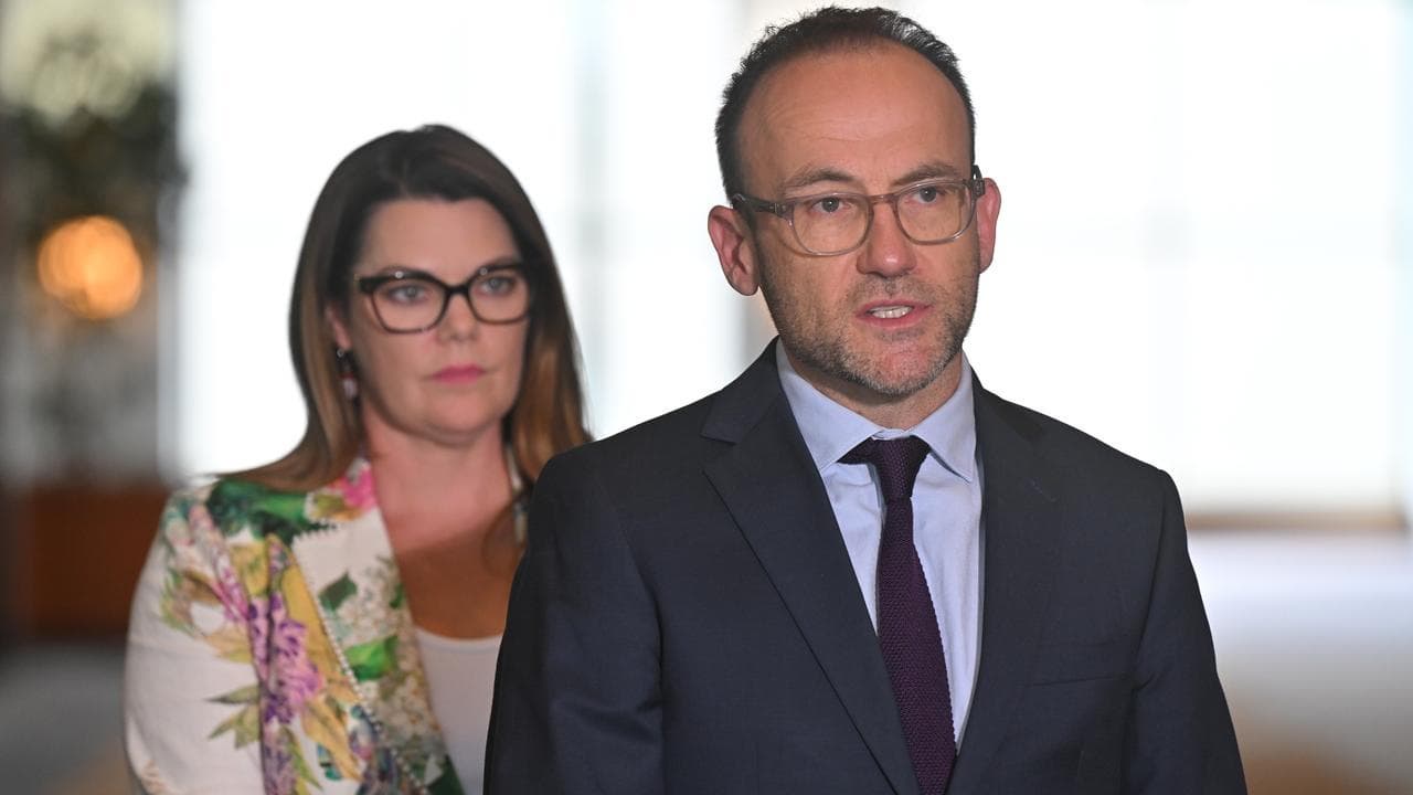 Greens Senator Sarah Hanson-Young and Greens leader Adam Bandt.