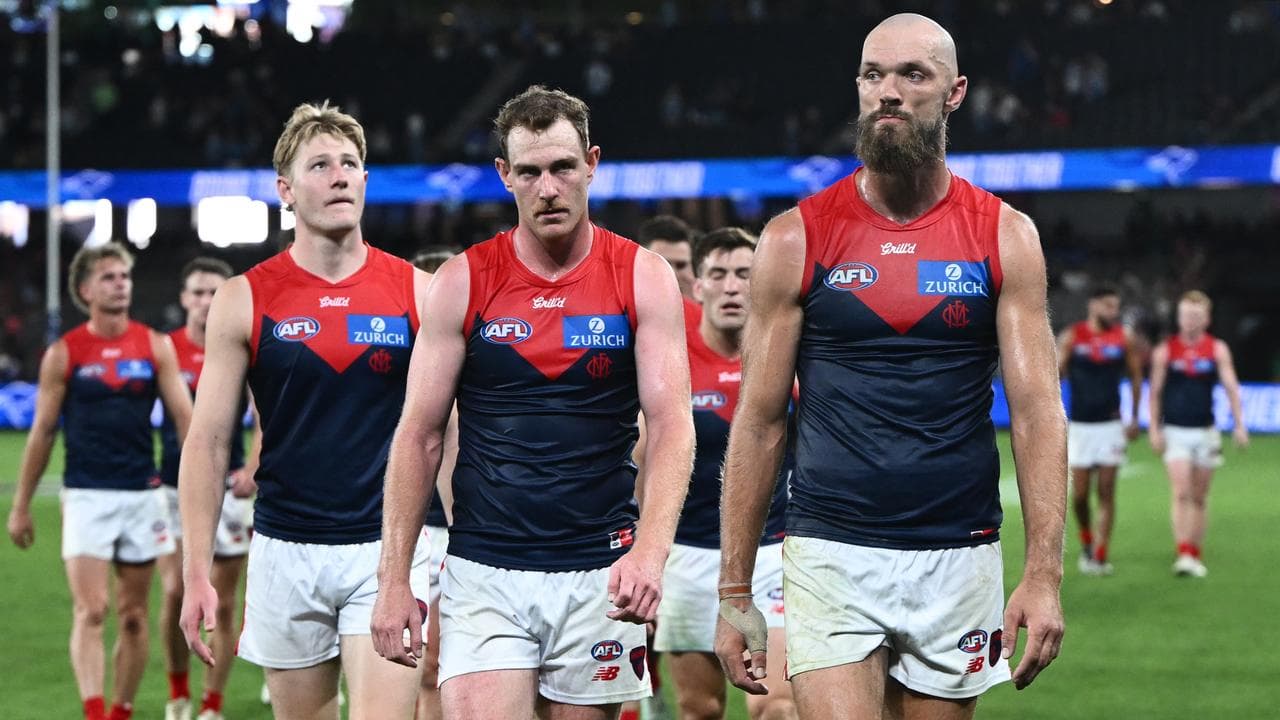 Disappointed Melbourne players.
