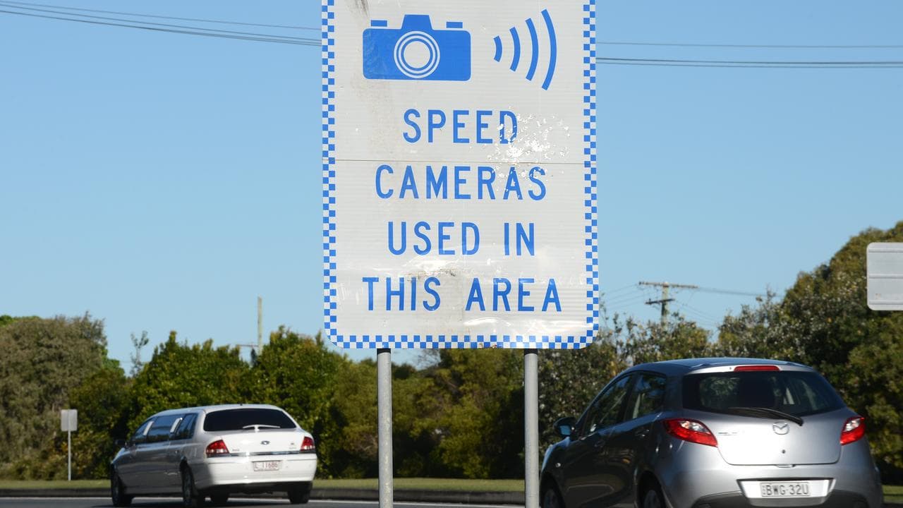 A speed camera sign
