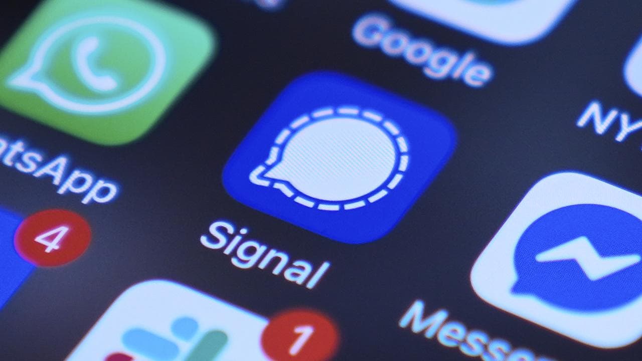The Signal app on a smartphone (file image)