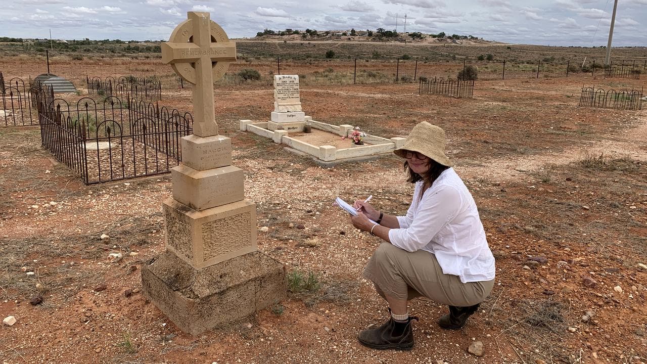 Bernadette Drabsch at White Cliffs cemetery