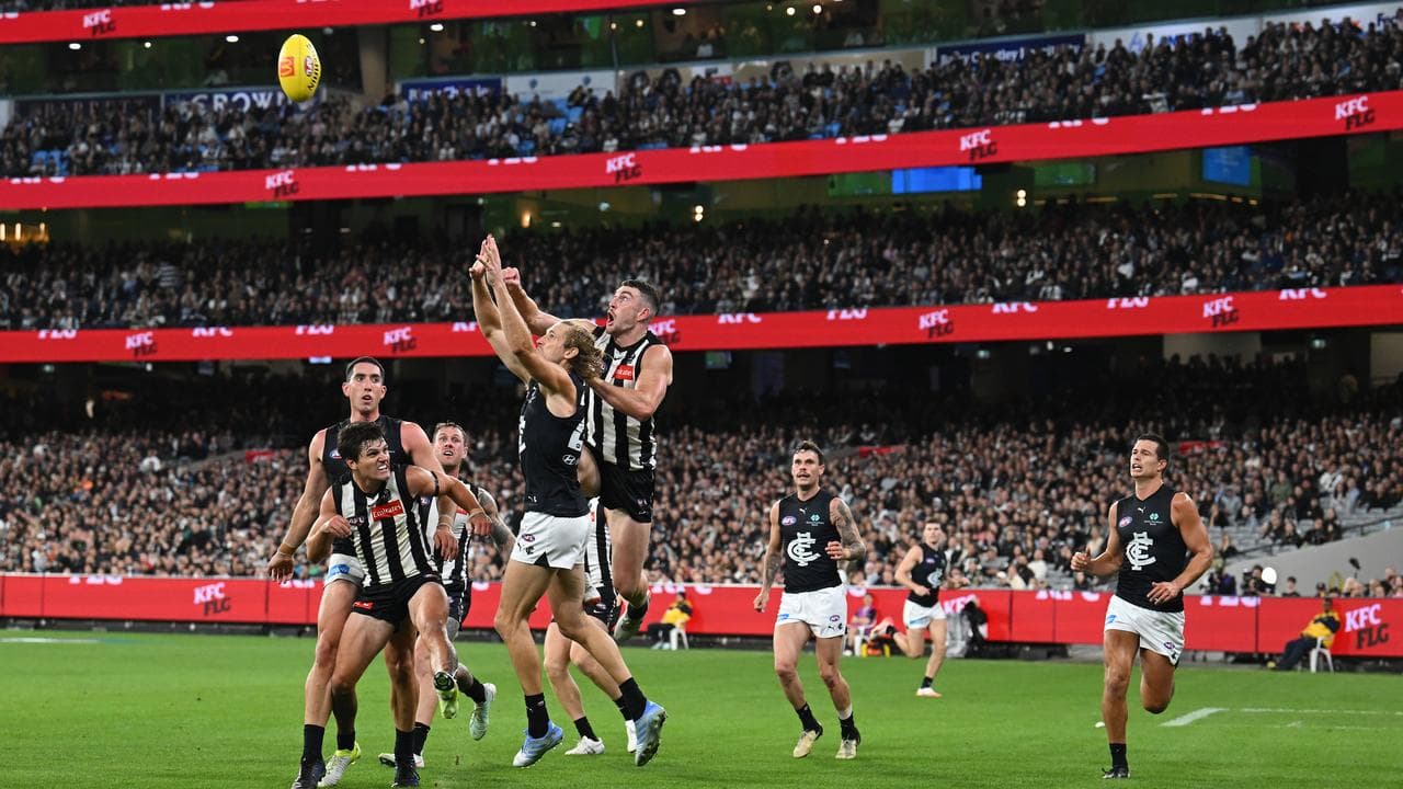 Action during the match at the MCG