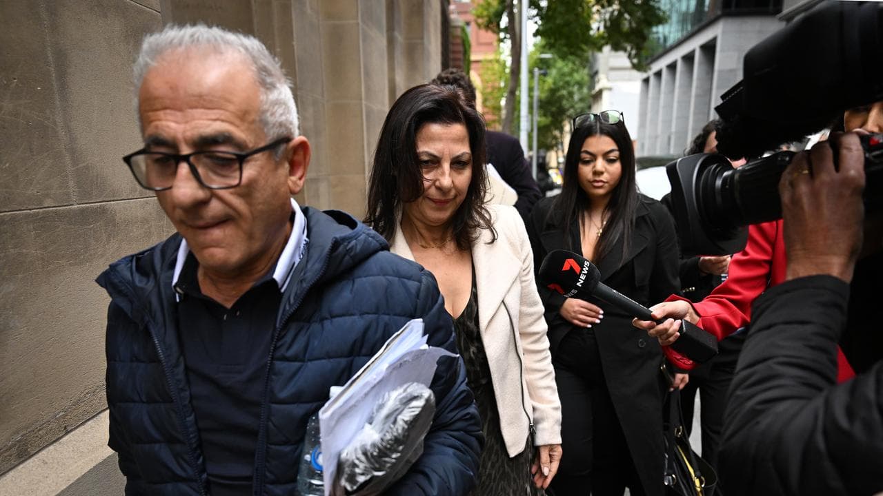 Gawy Saad, sister of Tony Mokbel (2nd left) and supporters