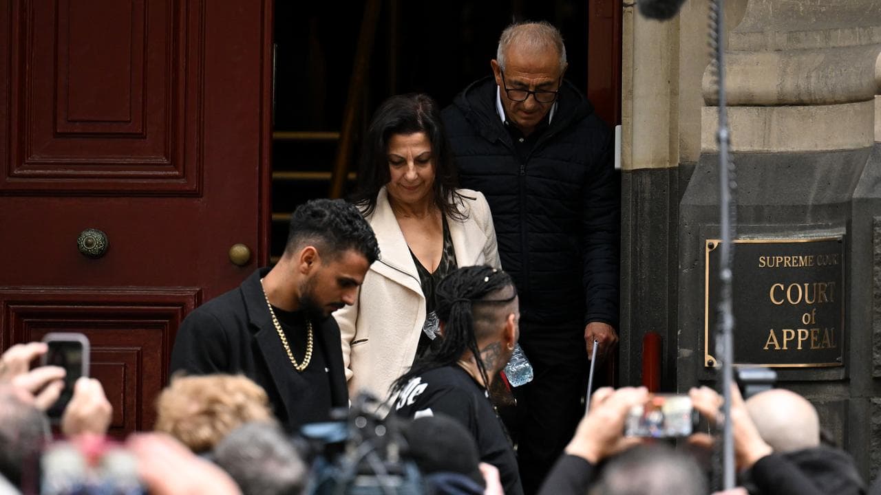 Gawy Saad, sister of Tony Mokbel (centre) and supporters