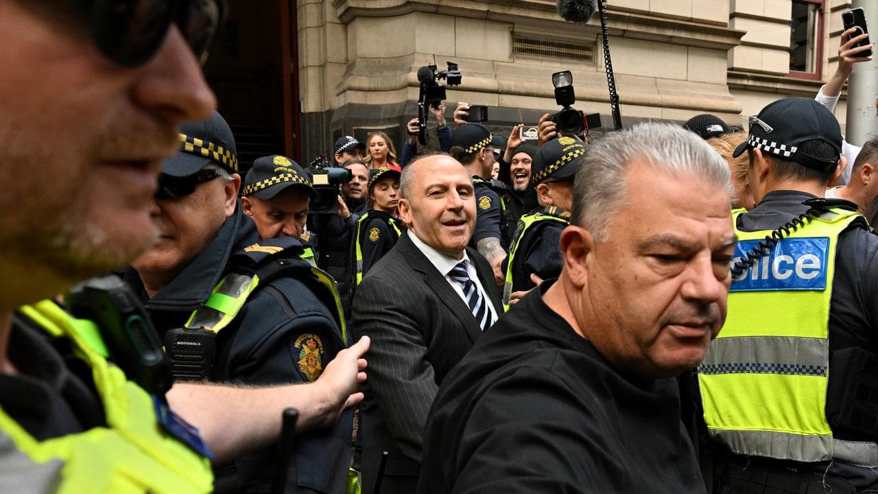 Tony Mokbel leaving court