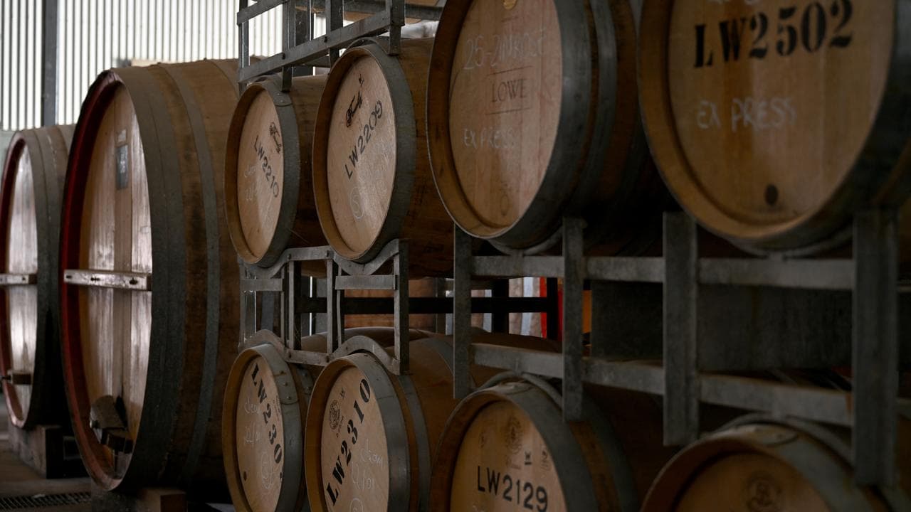 Wine vats at a winery