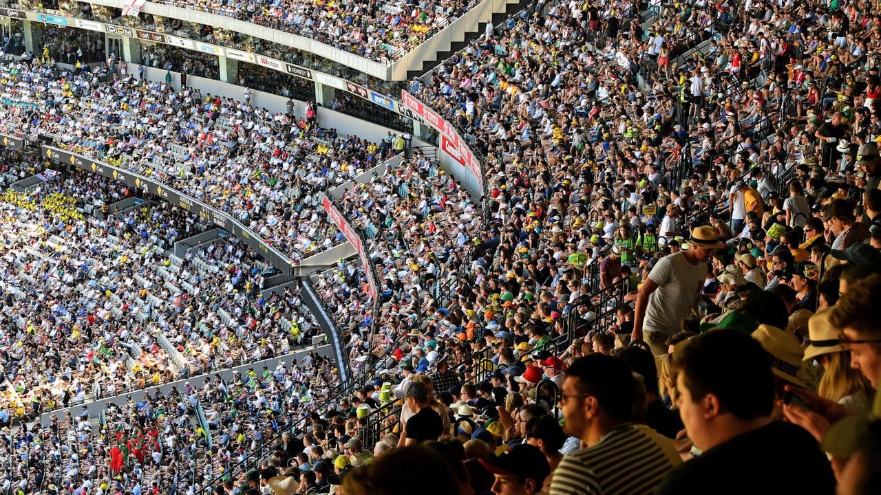 Spectators in the stands at the MCG