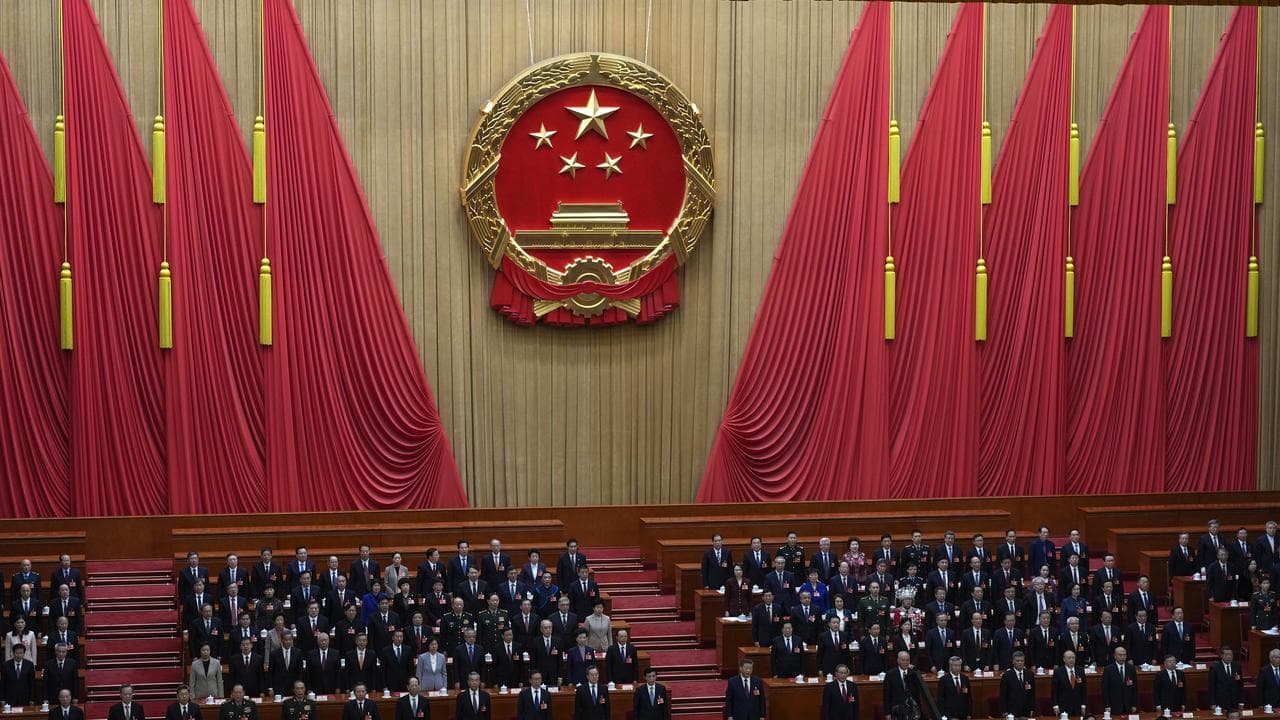 China's top leaders at the Great Hall, Beijing