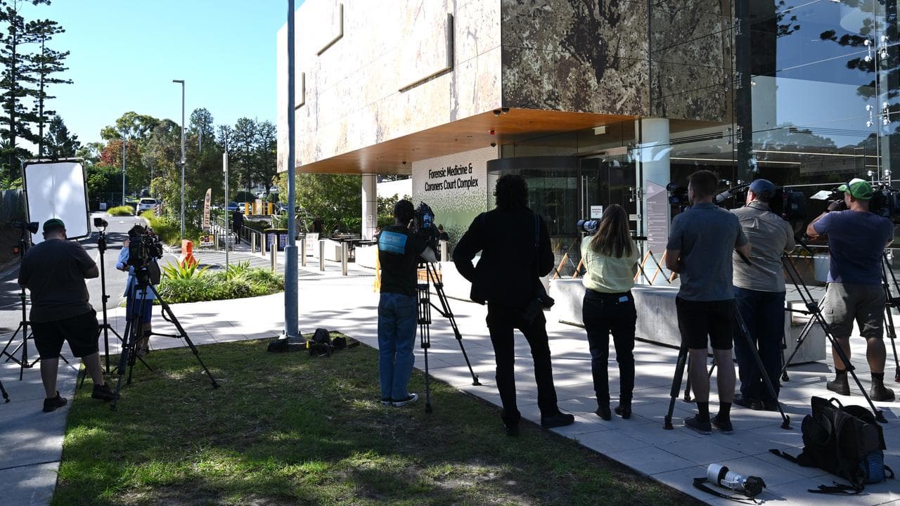 Media outside the Forensic Medicine and Coroners Court Complex