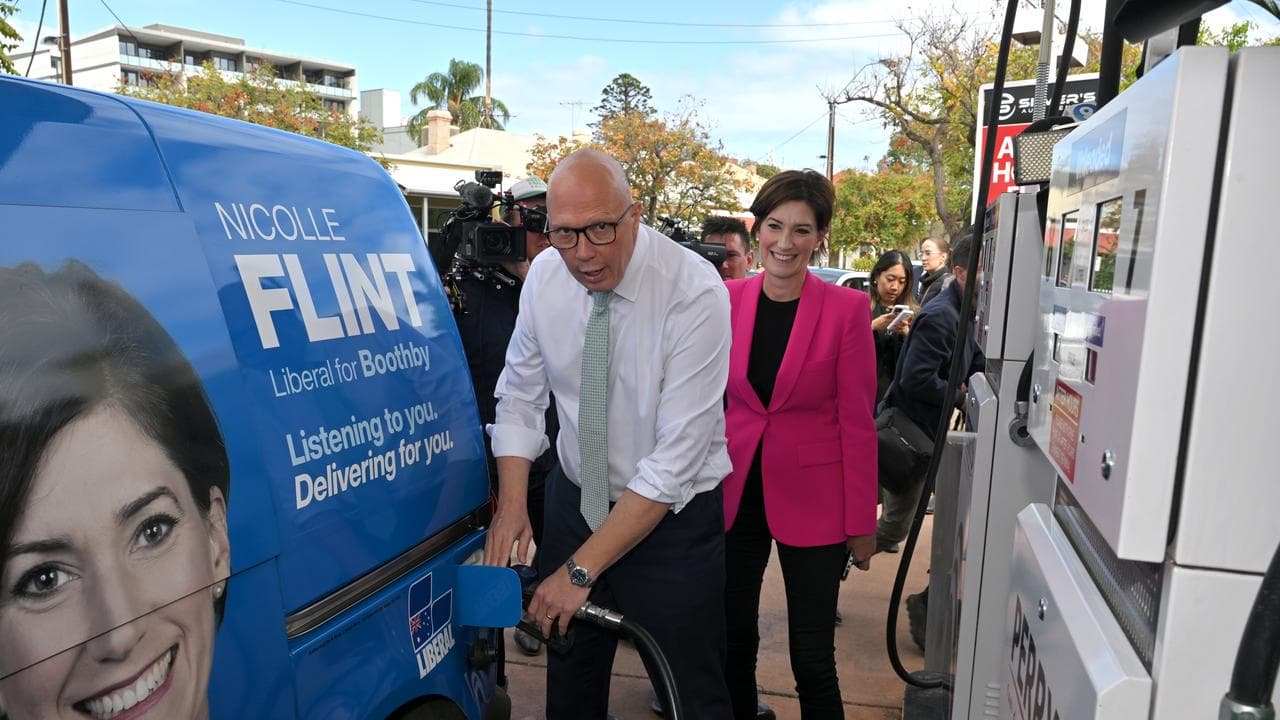 Peter Dutton and Liberal candidate for Boothby Nicolle Flint