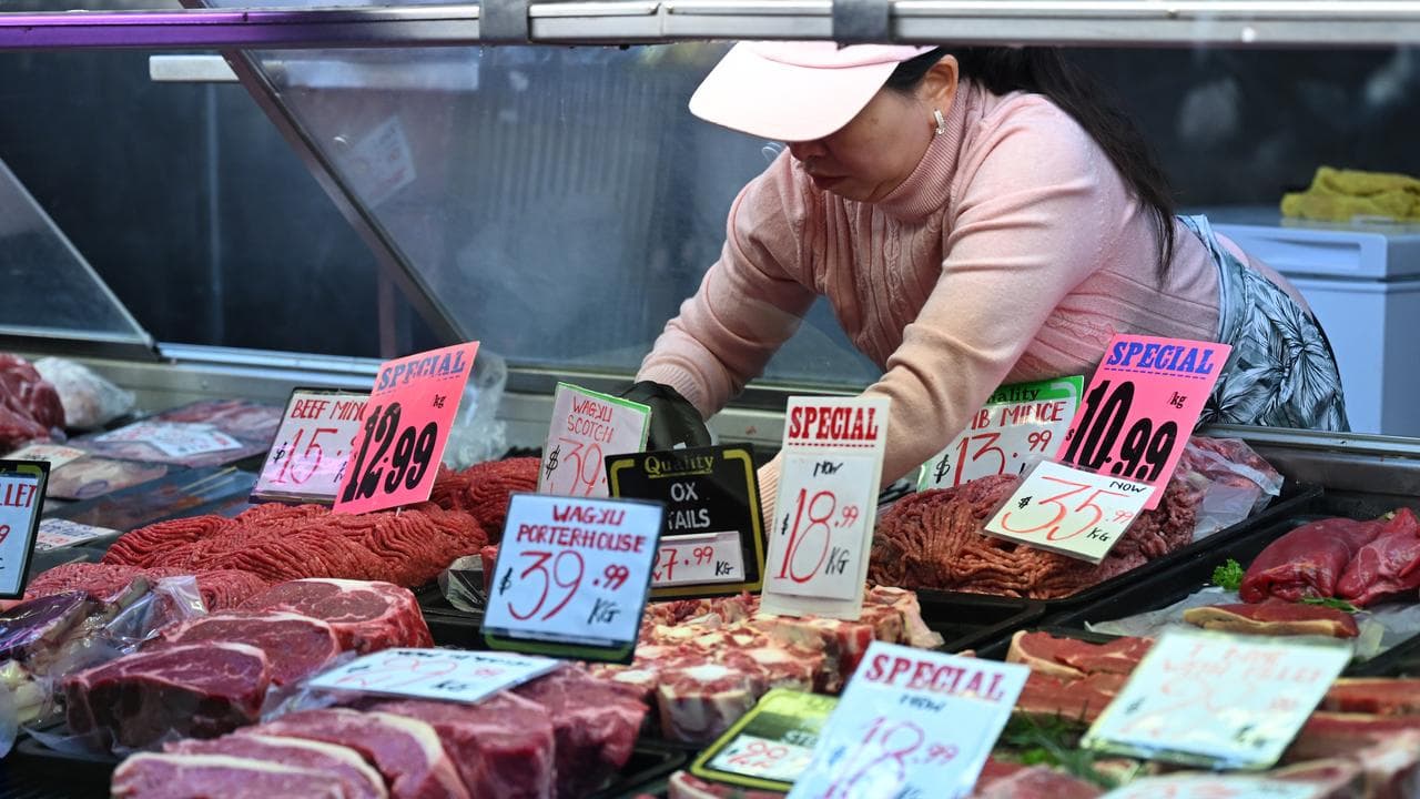 A butcher sells meat