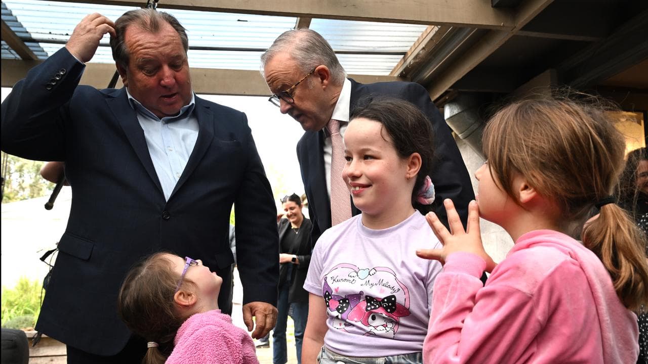 Anthony Albanese and Rob Mitchell on the campaign trail