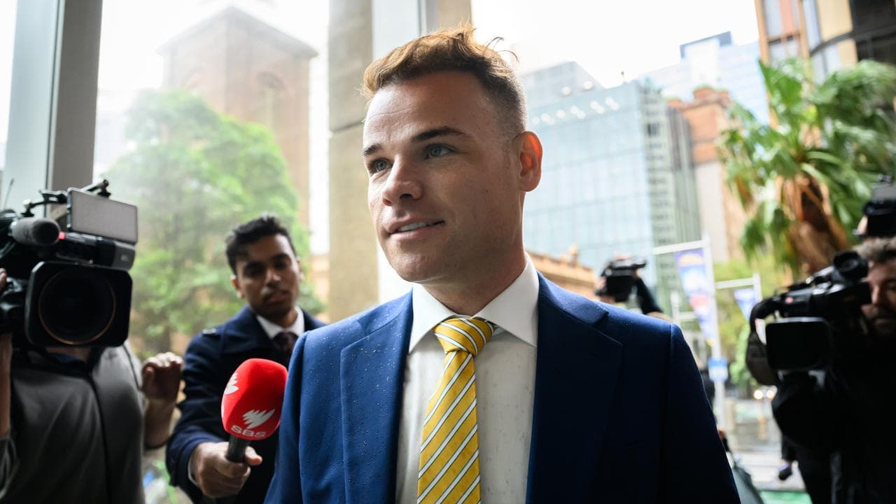 Former producer Taylor Auerbach outside court