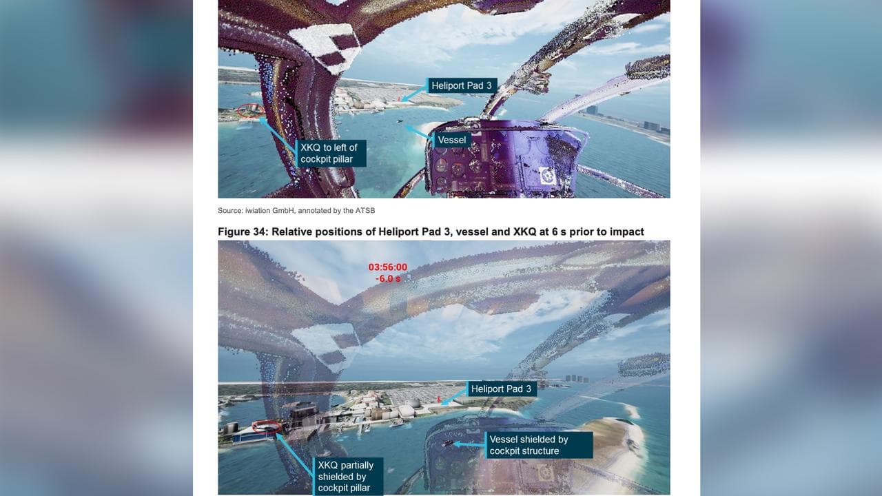 An image showing positions of two helicopters before a fatal crash.