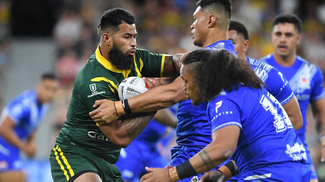 Australia's Payne Haas (left)